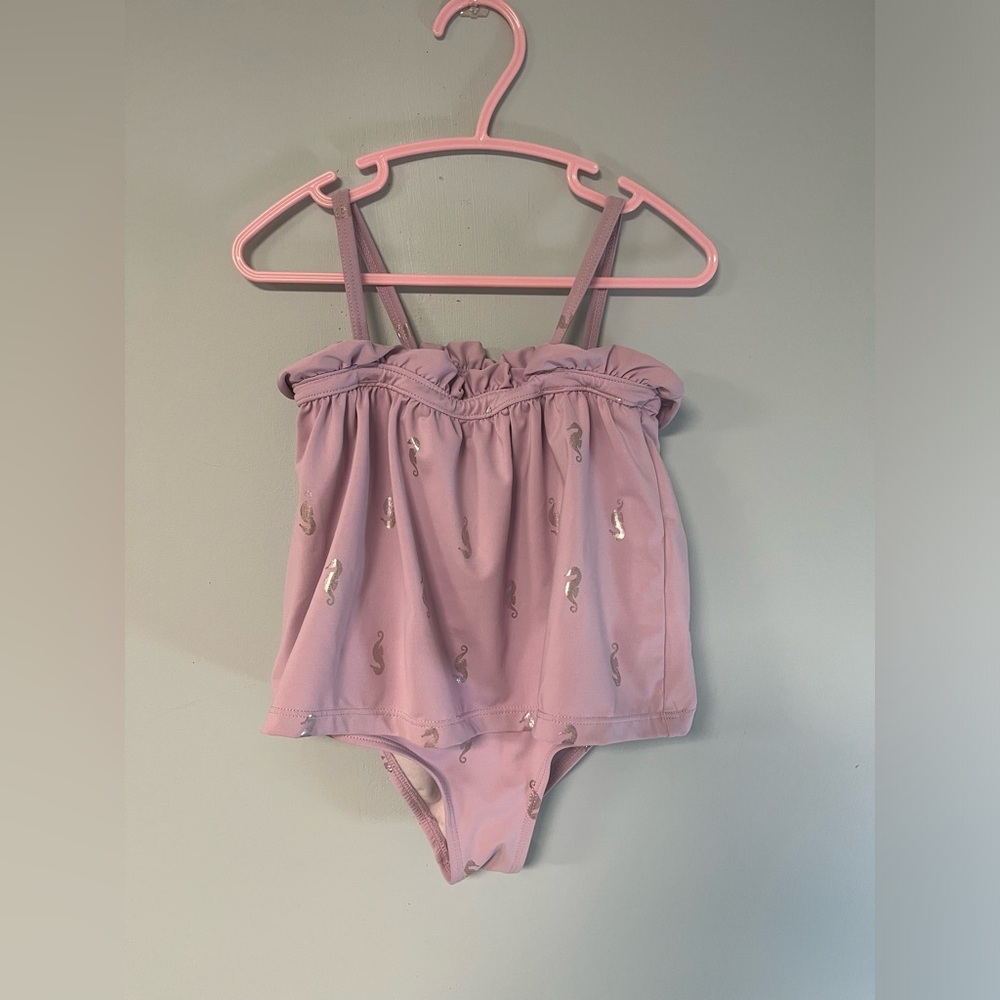 Joe Fresh Lilac with Silver Sea Horses Swimsuit, One piece, Toddler Girl size 3